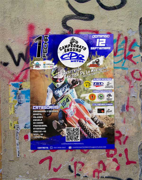 Diseño de Afiches Campeonatos Motos Enduro