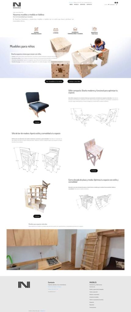 Diseño y desarrollo del sitio web para mueblería en Valdivia Navecrea.cl